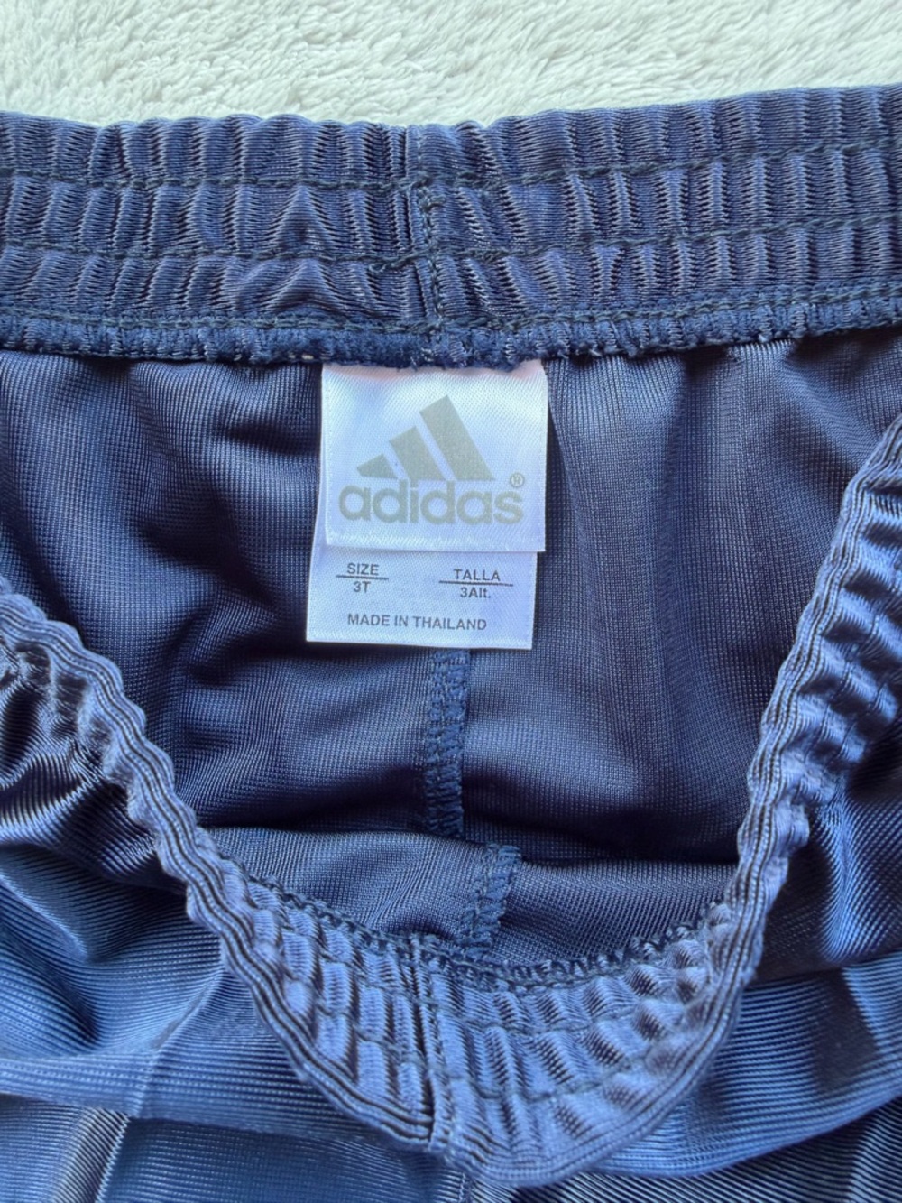 adidas Navy Shorts with Yellow & White Side Panels Size 3T - Picture 7 of 8